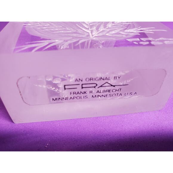 Fra - Lily of the Valley Flower Frank R. Albrecht Original etched Lucite - 5" - Picture 5 of 5